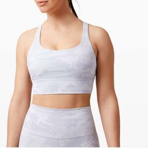 Lululemon | Energy Bra Long Line | size 6 | incognito white camo